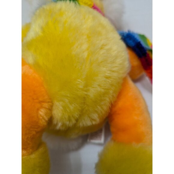 Cuddle Wit Duck Easter Cuddlers yellow orange rainbow scarf 13" stuffed toy VTG - Picture 6 of 9